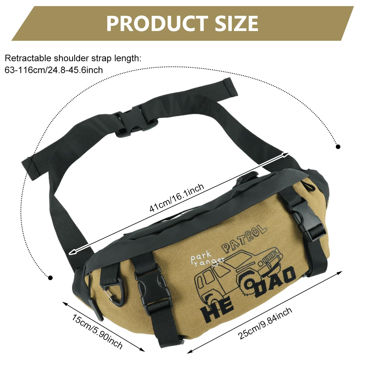 GUSTAVE Crossbody Bag for Daily Travel with Adjustable Strap and Secure Zipper Closure