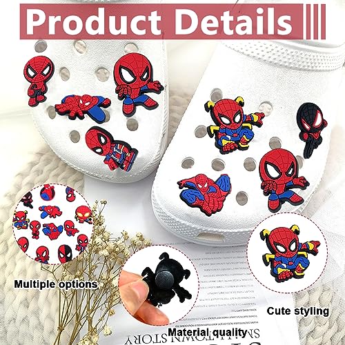 HASTHIP® 26PCS Cartoon Charms For Clogs Slipper Decoration DIY Color Spider Man Rubber Fashion Kids Multi