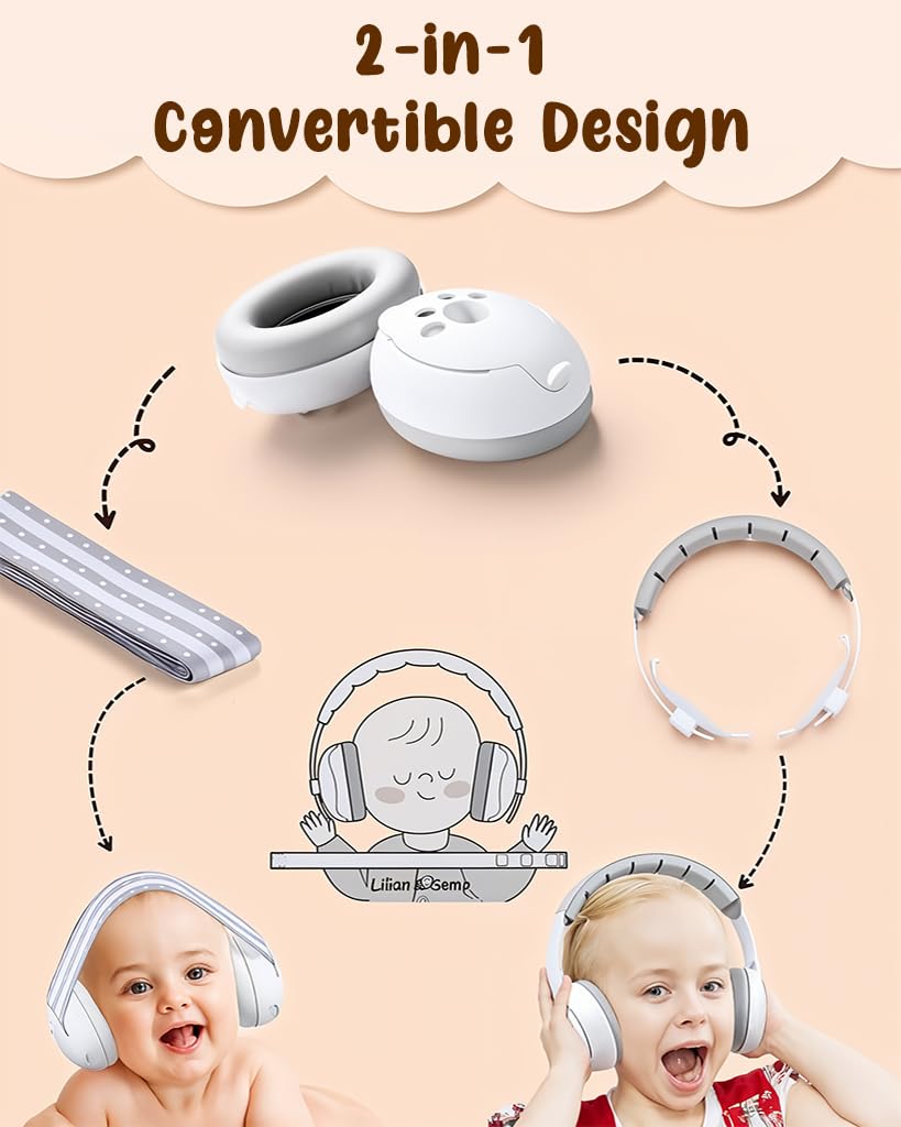 SNOWIE SOFT Baby Ear Muffs for Noise Reduction with Adjustable Padded Headband | 2 PCS