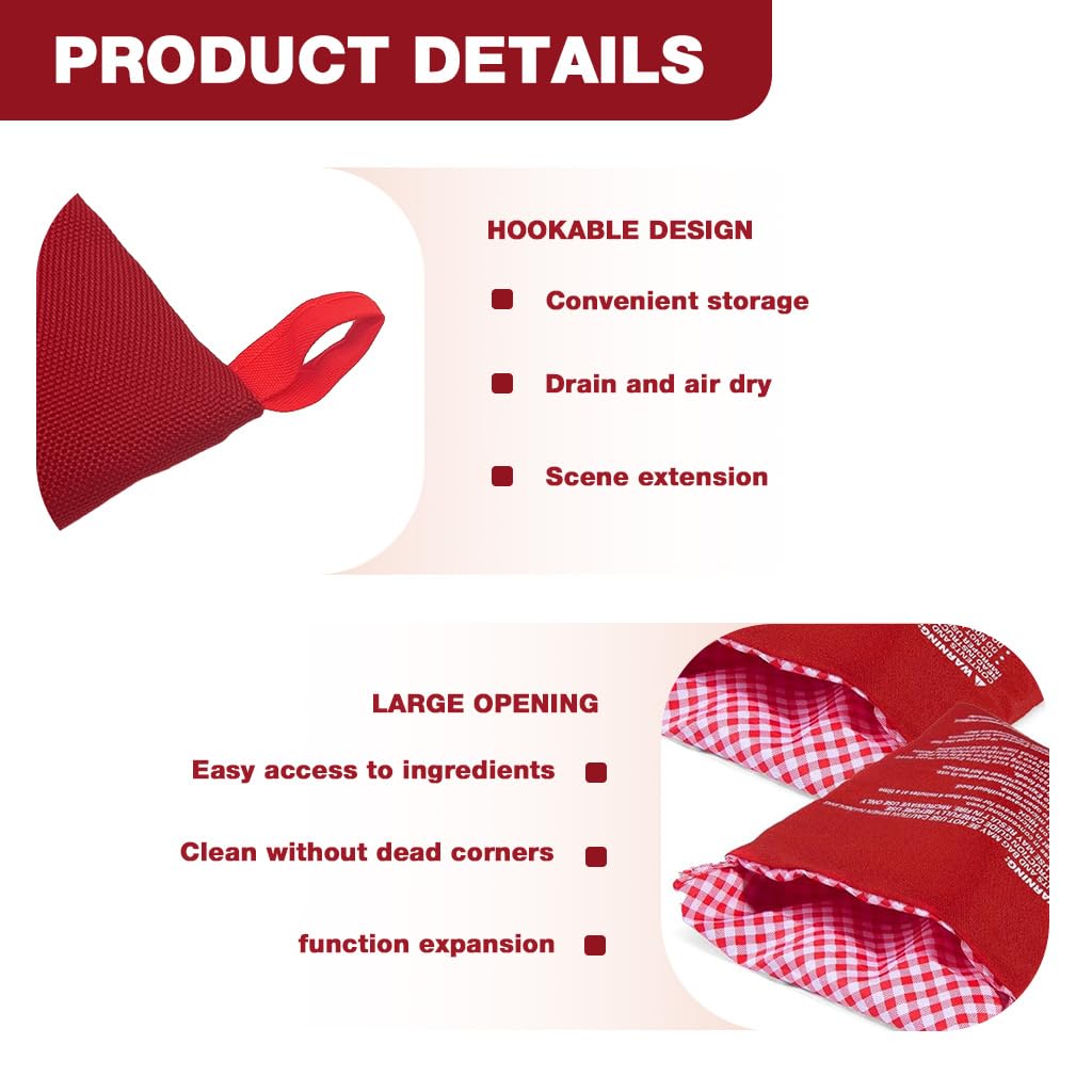 Supvox Microwave Potato Bags for 1 to 4 Potatoes featuring Reusable Steaming Pouches | Pack of 2