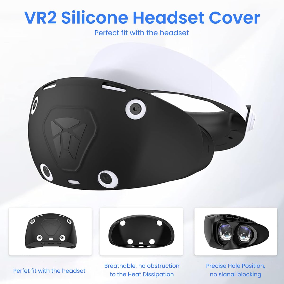 ZORBES VR Protector Covers for PlayStation VR2 with Silicone Headset and Lens Protection | Easy to Clean Set for VR Players