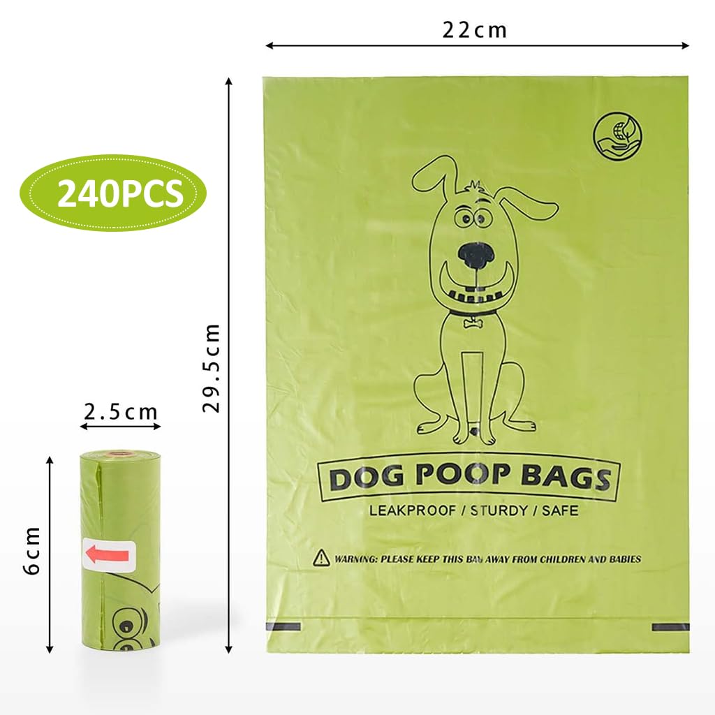 Qpets Dog Poop Bag for Walking featuring Leakproof Design and 240 pcs 9×13 in Biodegradable | Eco-Friendly Waste Bags for Pet Owners