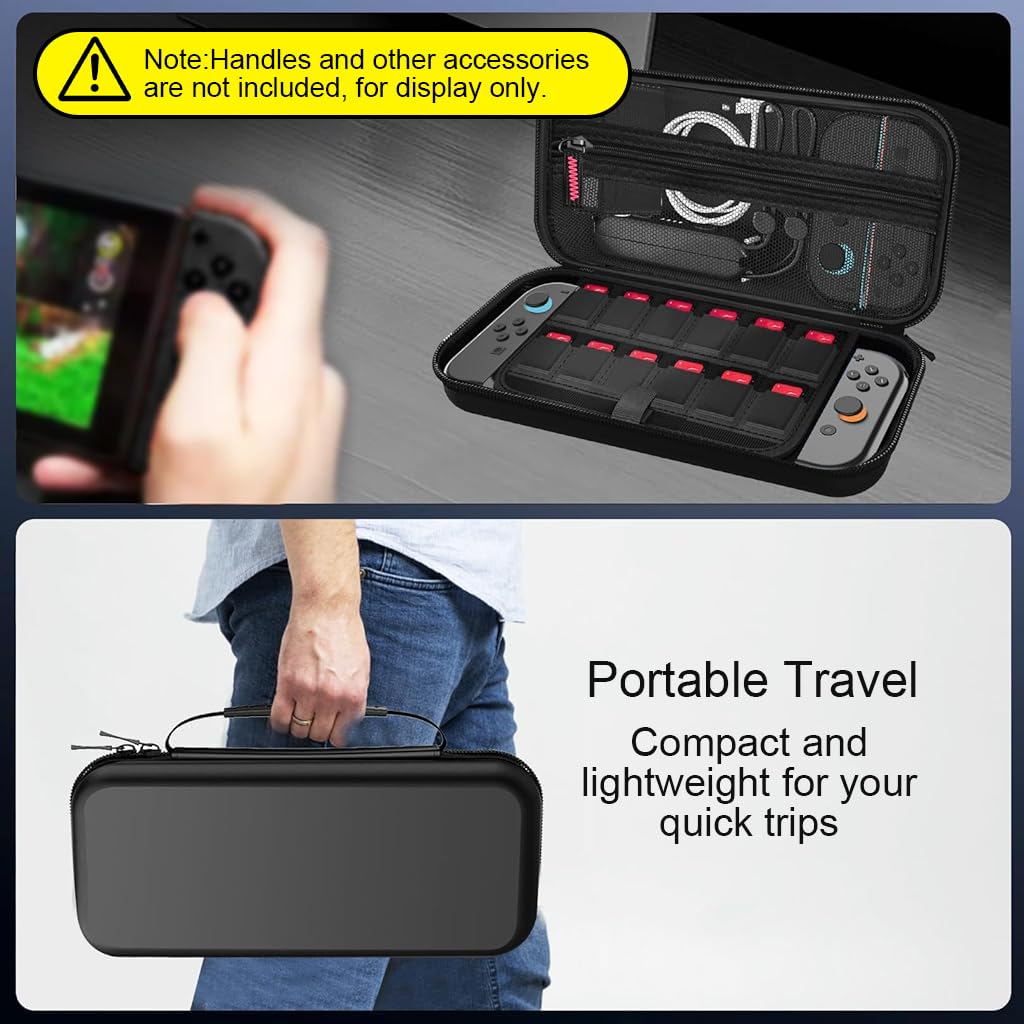 ZORBES Travel Carrying Case for Nintendo Switch 2 with 9H Glass & EVA Shell, Black