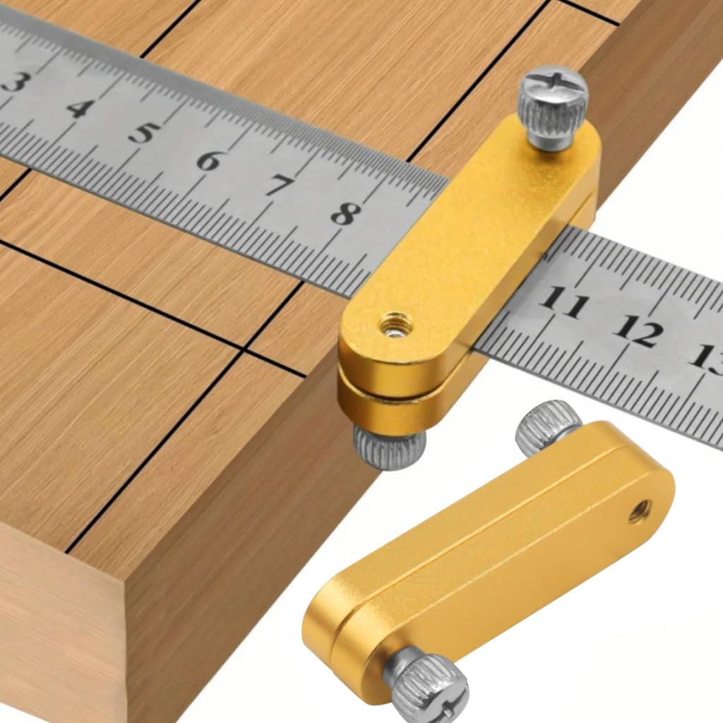 Serplex Sliding Stop for Steel Ruler with Ergonomic Locking System and Aluminum Alloy Build | Ideal for Woodworking and DIY Measuring Tasks
