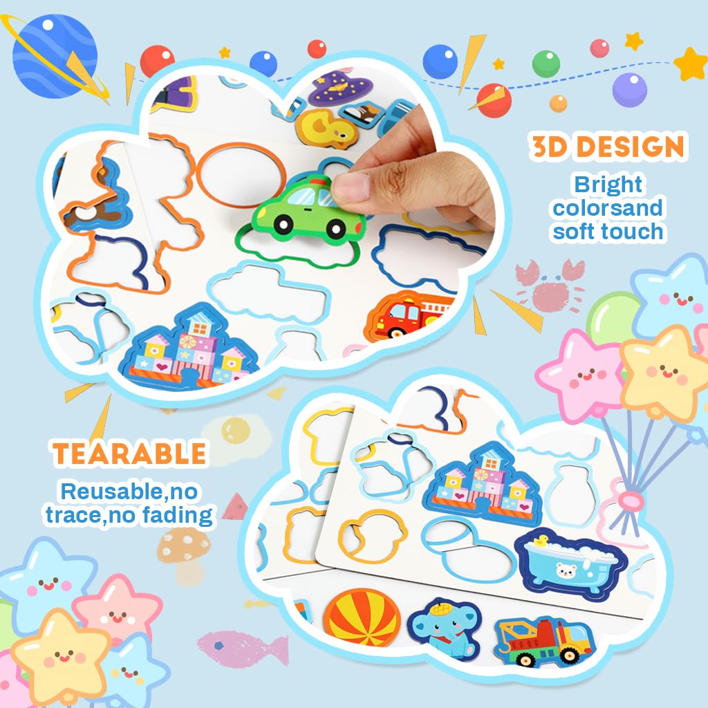 PATPAT DIY Cartoon Magnetic Scene Board for Kids 3–6 with Wooden Dress-Up Playset