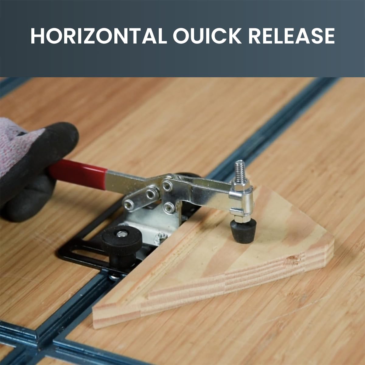 Serplex Toggle Clamps for Woodworking with Quick Release Mechanism 4 Pcs 60 lbs Capacity | Heavy Duty Steel Fixtures