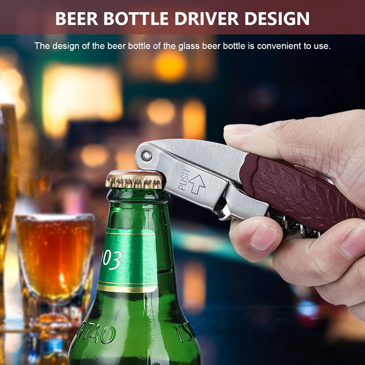 HASTHIP Wine Opener for Home and Party with Ergonomic Eagle Handle and Foil Cutter | Stainless Steel Corkscrew