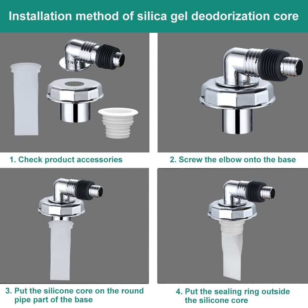 HASTHIP Washing Machine Drain Cover for Floor Use with Flexible Tube 40mm | ABS Silver Connector