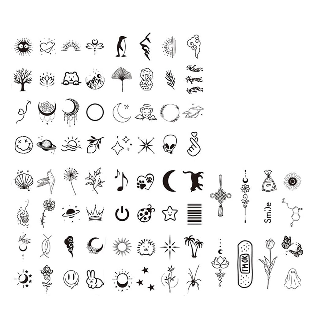 MAYCREATE Temporary Tattoos for Kids and Adults featuring 5 Sheets 77 Designs | Sweatproof 2‑Week Body Stickers