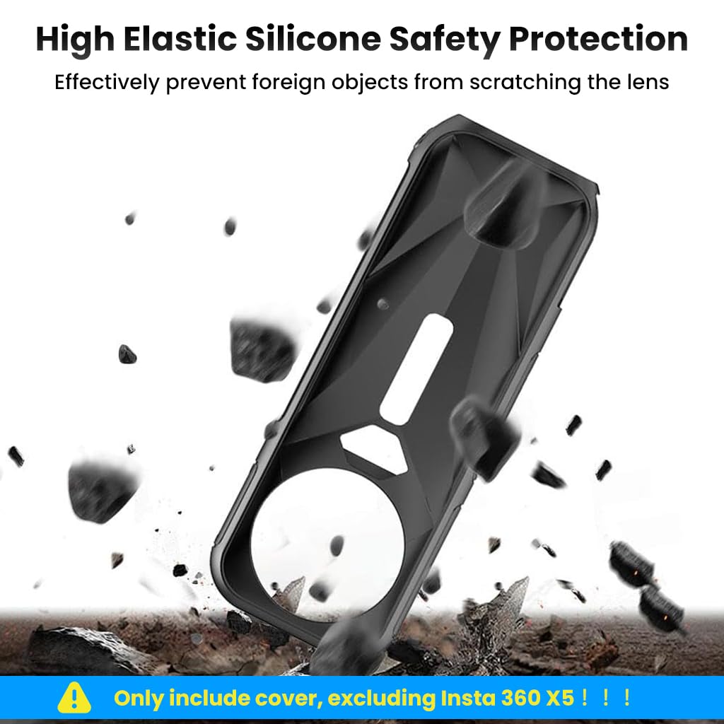 ZORBES Silicone Skin Cover for Insta 360 X5 with Slide In Design and Anti Scratch Protection