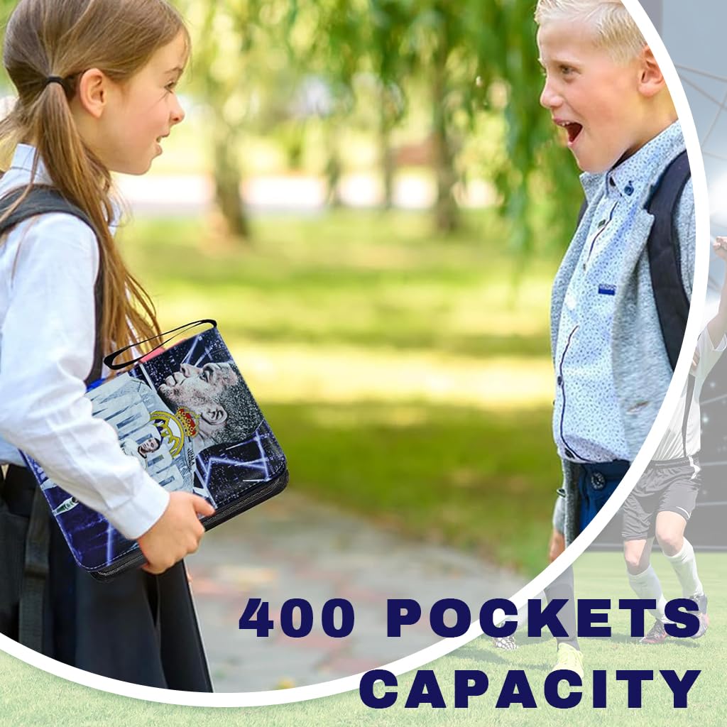 PATPAT Soccer Cards Binder for Collectors with 400 Pockets Zipper Closure and PU Cover | Waterproof Storage Organizer