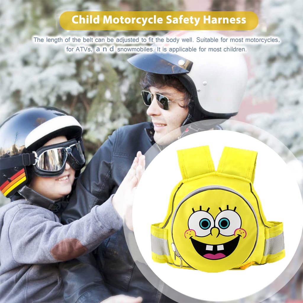 SNOWIE Soft Kids Safety Belt for Two Wheeler with Reflective Strips and Quick Release Buckle | Adjustable Harness for Children 9 Months to 10 Years