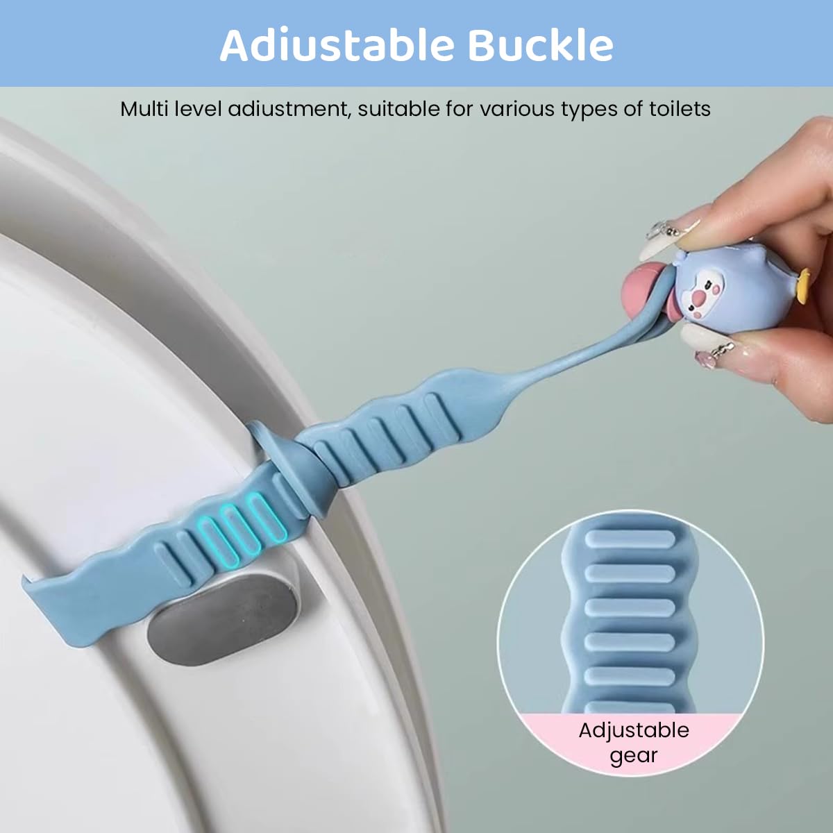 Supvox Toilet Seat Lifter for Hygienic Touch Free Use with Suction Cup and TPR Material | 2Pcs Cute Cartoon Handles