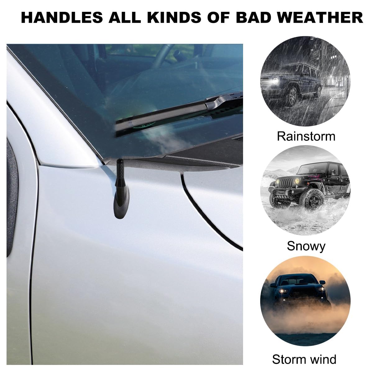STHIRA Car Short Antenna for Roof or Trunk featuring Carbon Fiber Sporty Design 1.37 in 2PCS