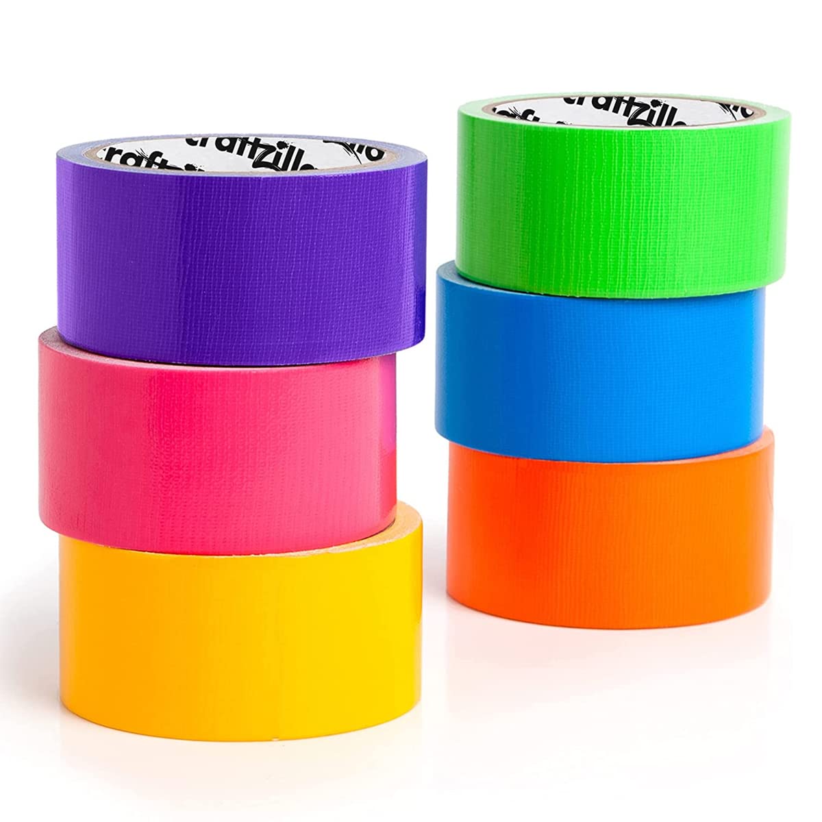 Serplex Duct Tape for Crafts and Repairs with Tear by Hand Design 10m×5cm 6 Rolls Rainbow | Writable Residue-Free Waterproof PE Gauze Composite