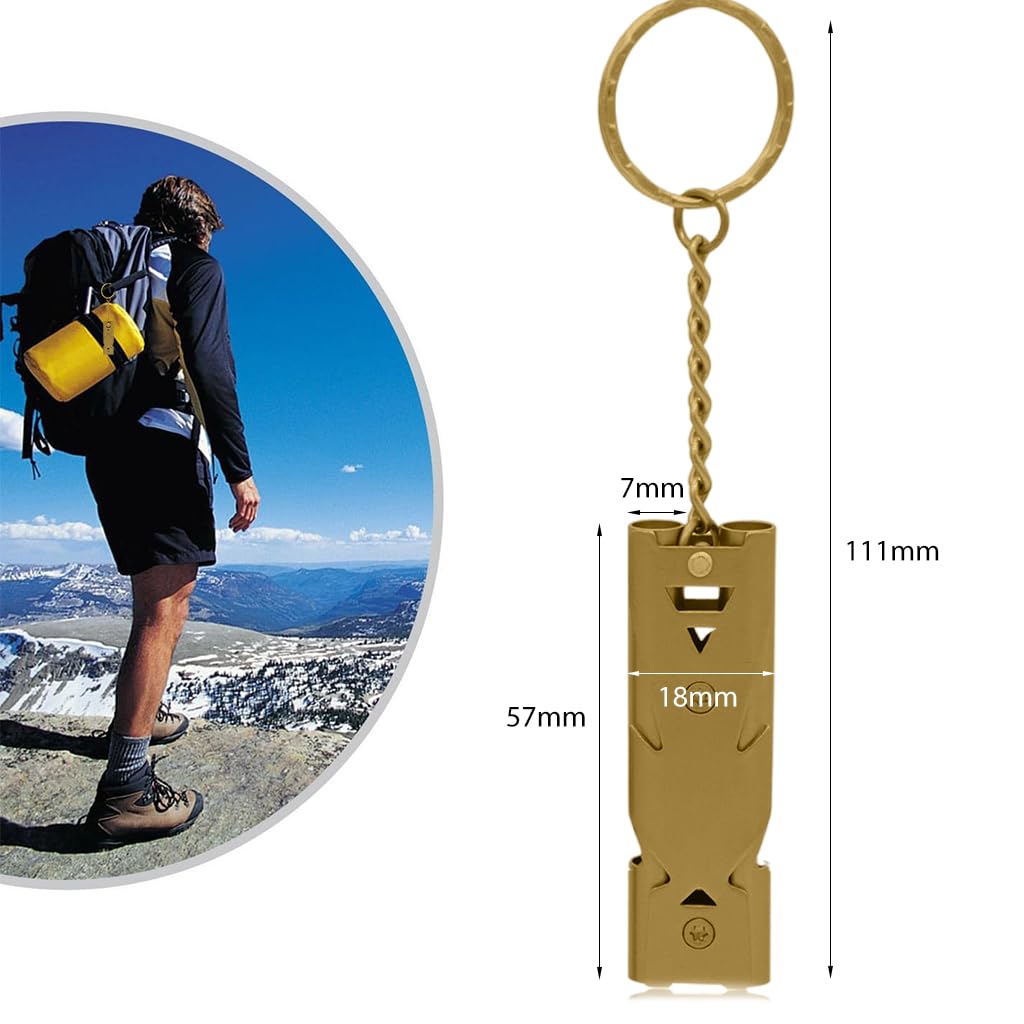 ZIBUYU Emergency Whistles for Outdoor Safety with Keychain and Stainless Steel | 3PCS Set