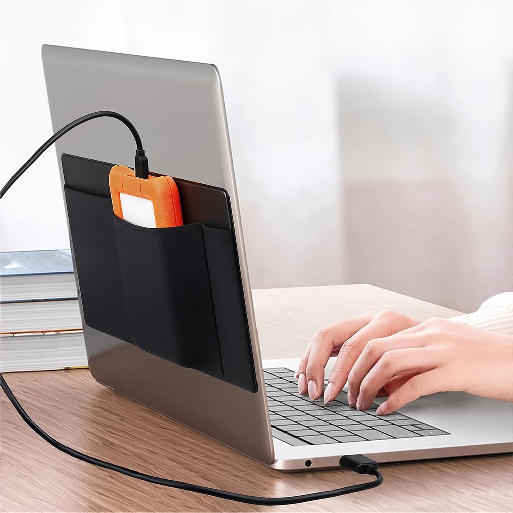 ZORBES Laptop Organizer for MacBook with 3 Pockets and Traceless Adhesive | PU 26.4x13cm Sleeve