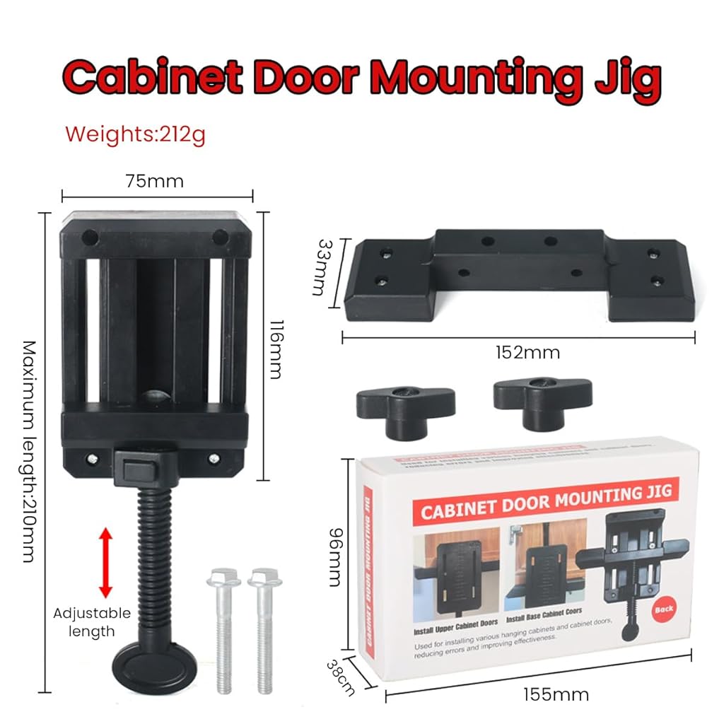Serplex® Cabinet Door Installation Positioner Support Clamp Wooden Panel Fixing Assistance Adjustable Mounting Jig Hidden 2PCS