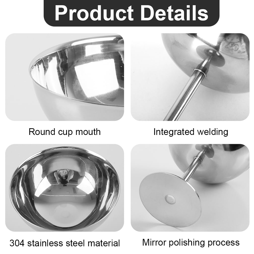 Supvox Ice Cream Bowl 200 ml for Desserts and Snacks with Food Grade Stainless Steel Silver Finish