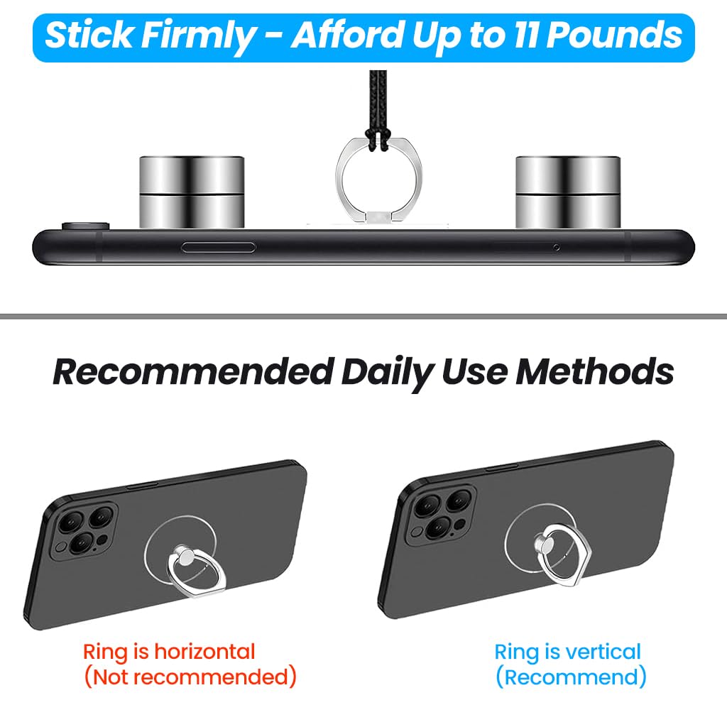 ZIBUYU Metal Phone Ring Grip with 360 Rotatable Folding Stand and Strong Adhesive | 2PCS