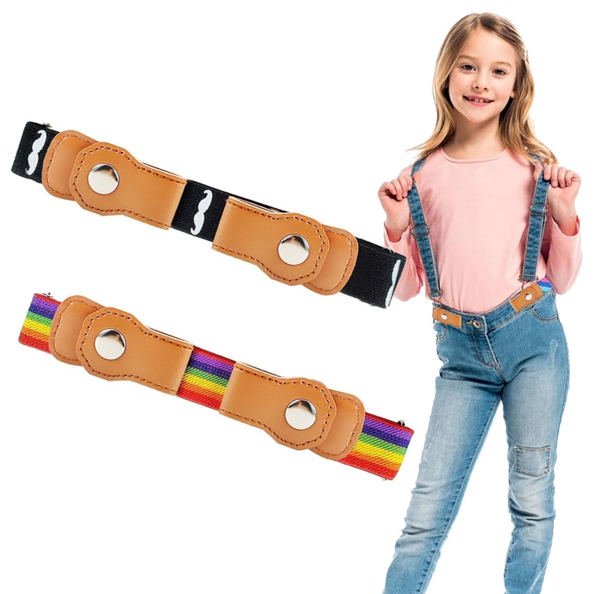 SNOWIE SOFT Adjustable Waist Belt for Kids featuring Dual Snap Buttons and Elastic Fabric | 35–50 cm Fit for Boys and Girls