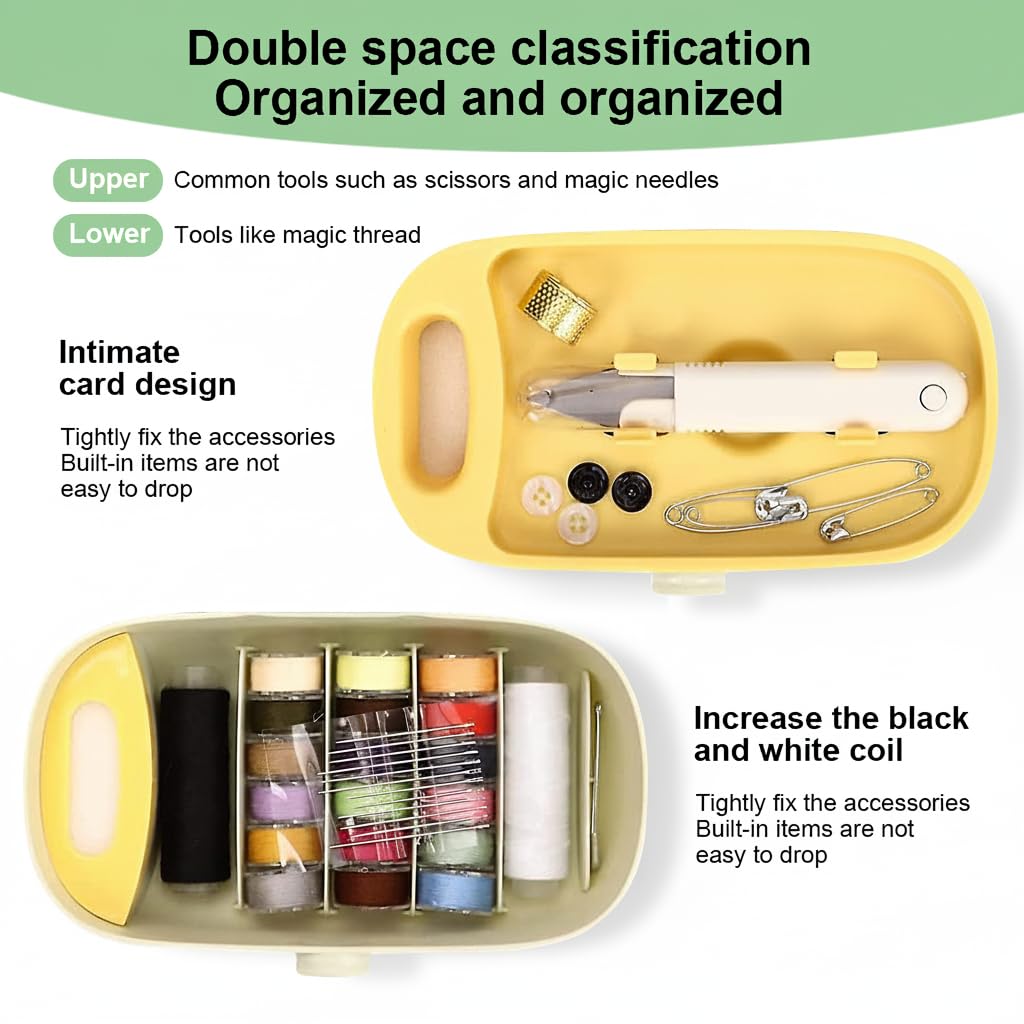 ELEPHANTBOAT Sewing Kit for Home and Travel Use featuring Portable Case and Essential Tools