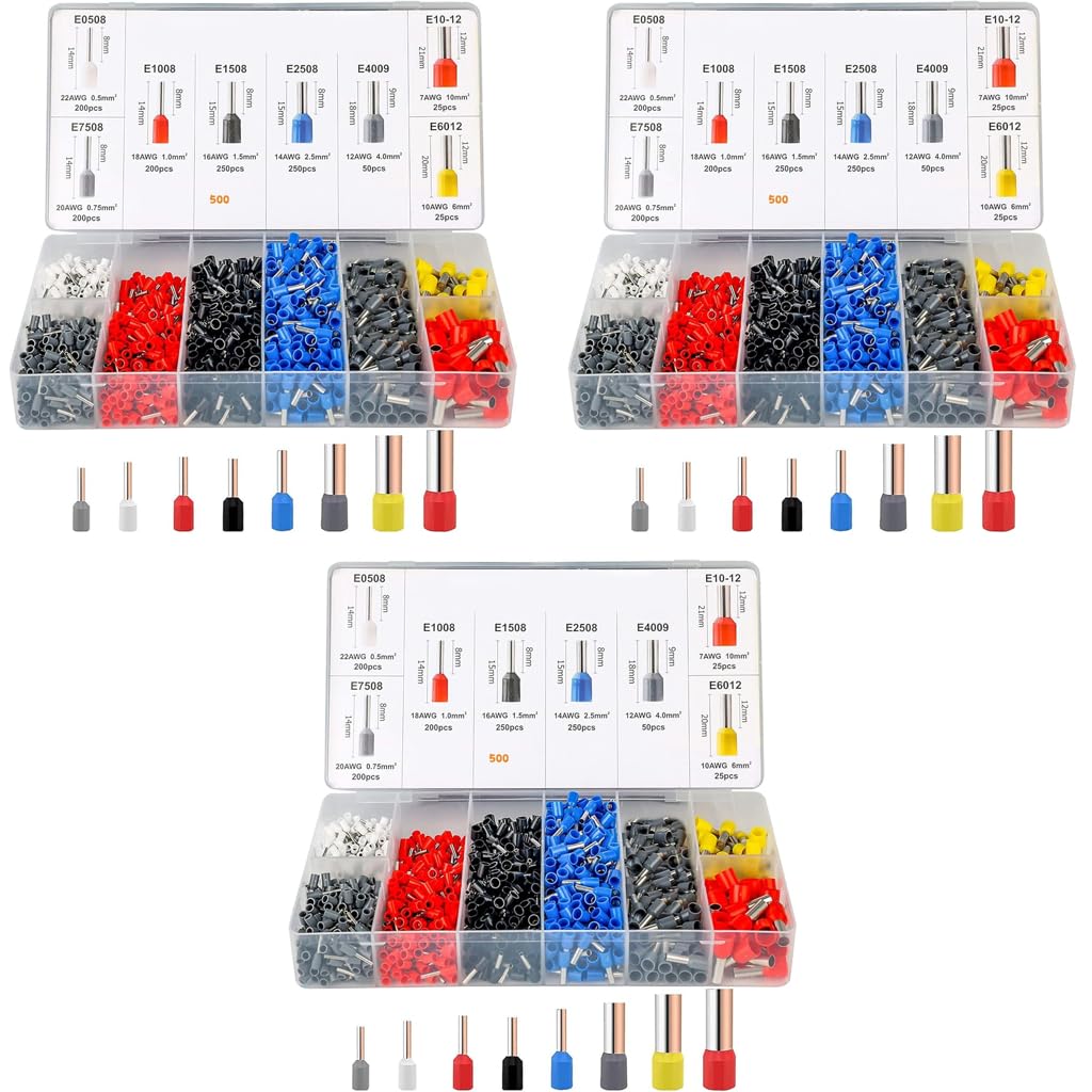 Electronic Wire Ferrules Kit 3600PCS Copper Connectors for Wiring ...