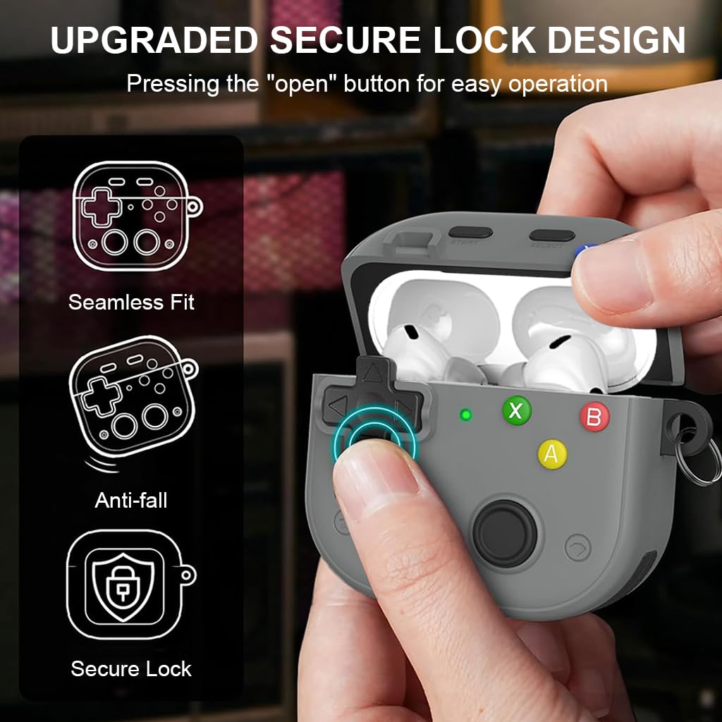 ZORBES Case for AirPods Pro 2 with Reinforced Corners and Metal Carabiner | TPU PC Shell