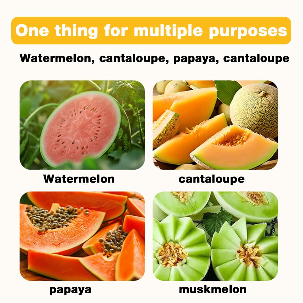 ZIBUYU Watermelon Cutter for Easy Melon Prep with Dual-Ended Slicer and Scoop | Stainless Steel 3-in-1 Tool