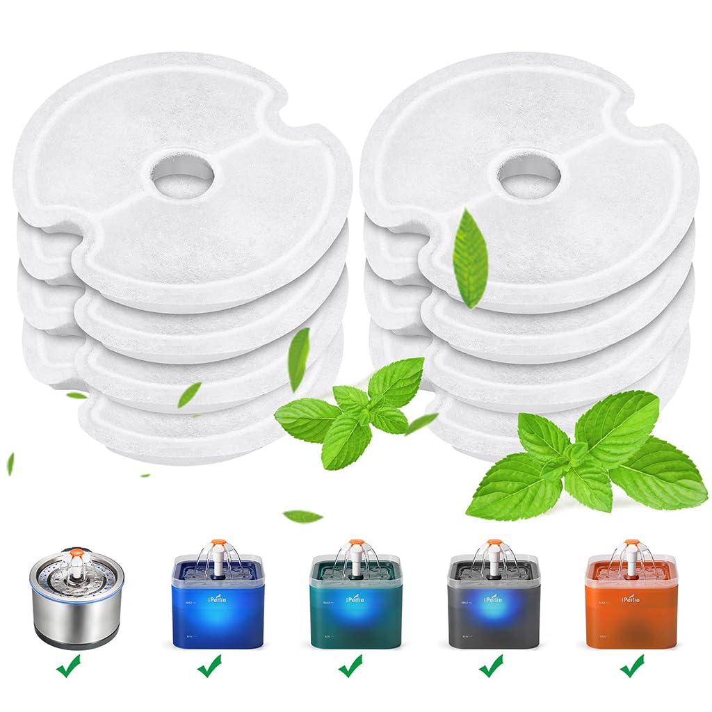ZIBUYU Cat Water Fountain Replacement Filters 8 Pack with 4 Stage Filtration System | Safe Non Toxic Activated Carbon and Ion Exchange Resin for Clean Pet Hydration