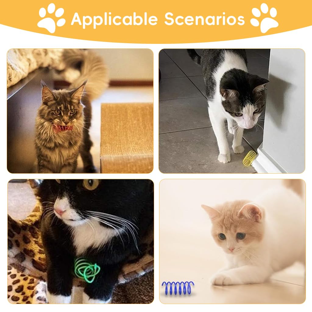 Qpets Cat Spring Toys for Indoor Play with 9cm Coil Design and ABS Material | 8 Pack