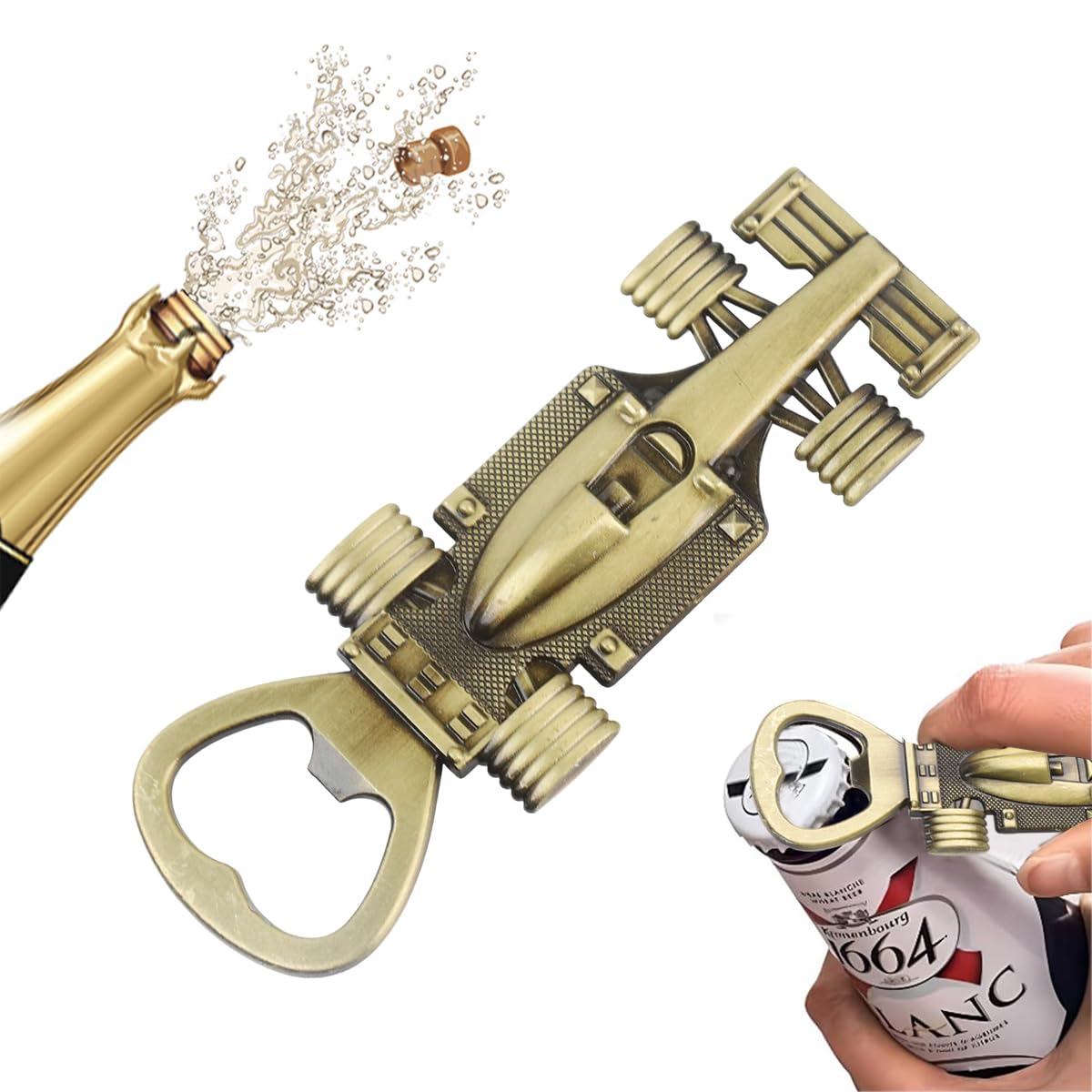 HASTHIP Racing Car Bottle Opener for Beer and Soda | 4 in Zinc Alloy Gift for Men