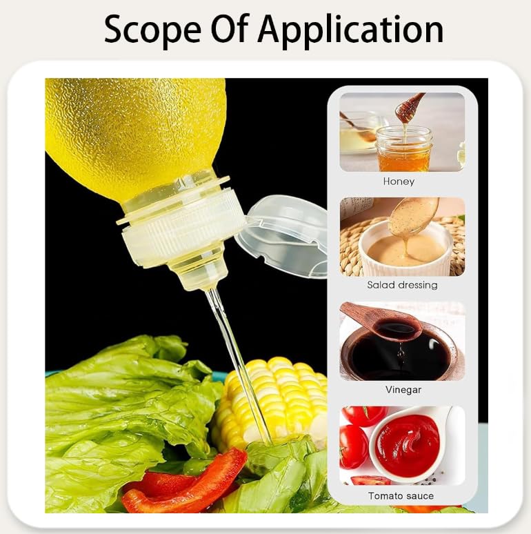 Zibuyu Condiment Squeeze Bottles for BBQ and Cooking | 2 x 500ml No Drip Silicone Valve Design