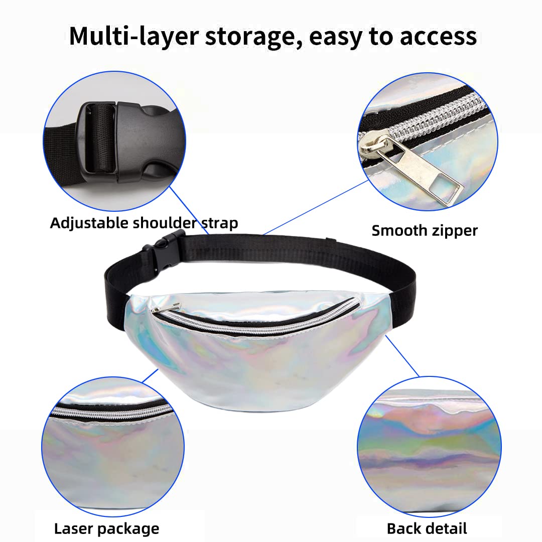Hasthip Waist Bag for Running and Outdoor Sports featuring Water Repellent PU Leather | Silver