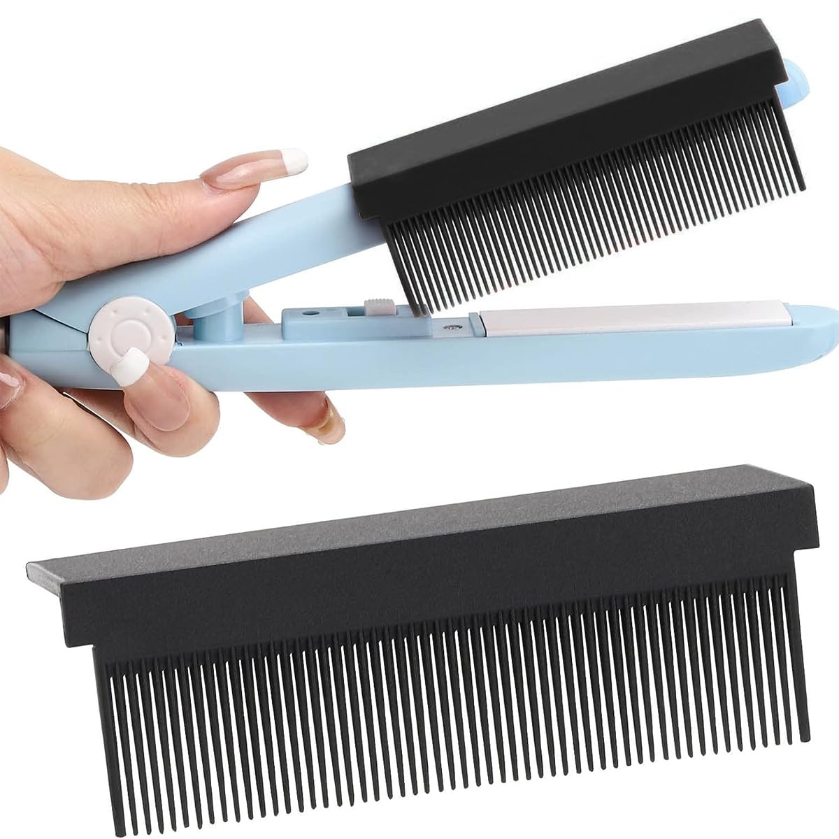 HANNEA® Flat Iron Combs Attachment Clip, Women DIY Combs Accessories Fit Hair Straightening Flat Iron, Professional or Home Use Compact Hair Styling Tool, Barber Straightening Comb Attachment for Hair