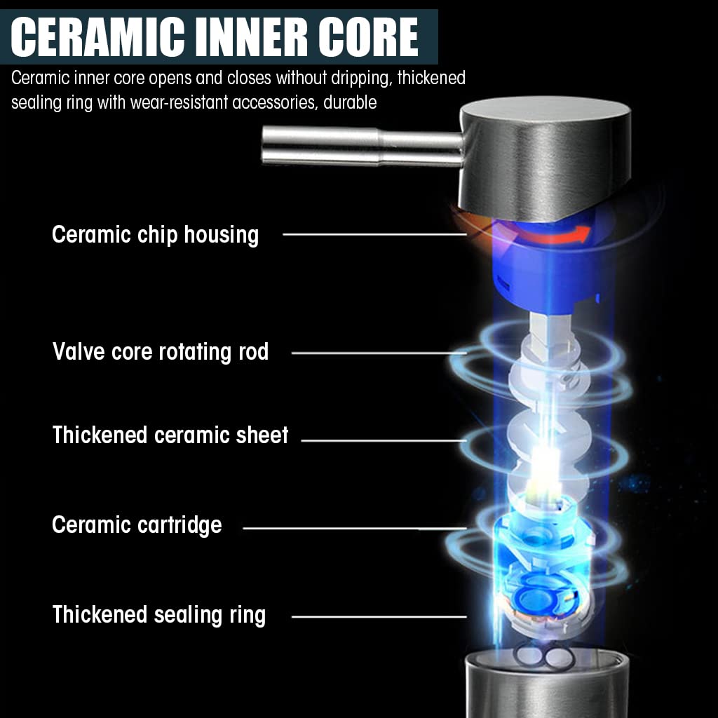 HASTHIP Kitchen Faucet for Sink with Pull Down Sprayer 360° Rotation | Brushed Nickel 304 Stainless Steel