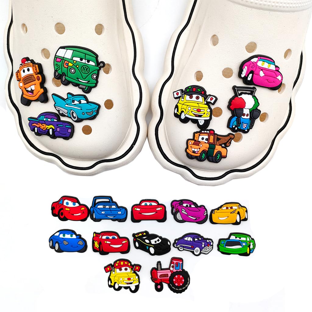 HASTHIP Car Shoe Charms for Clog Sandals featuring 20pcs Snap Attach Rubber Designs | Boys DIY Decoration