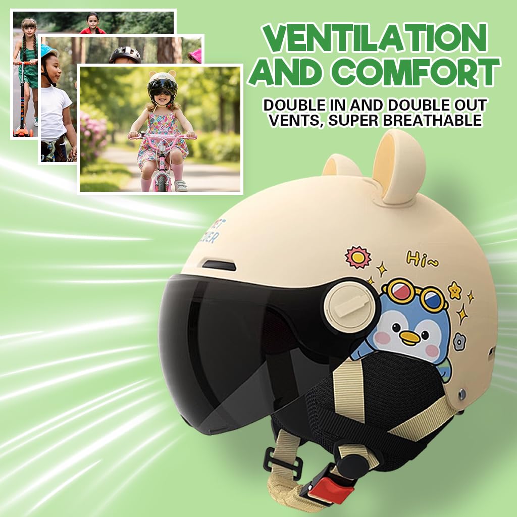 Proberos Kids Bike Helmet for Cycling with UV400 Goggles and EPS Foam Liner | Ages 3–12