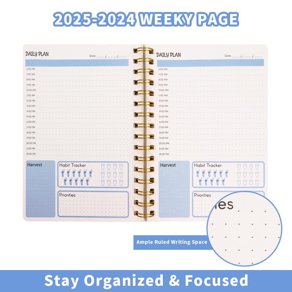 HASTHIP® 2023 Planner Diary, Journal Diary, Weekly & Monthly Academic Planner with 8 Sheet Stickers and 2 Bookmarks, Time Management Schedule Notebook, Self-evaluation, Inspirational Quotes