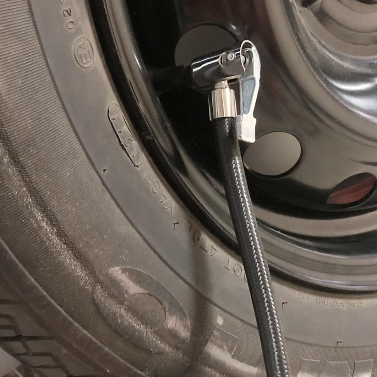 STHIRA Tyre Inflator Extension Hose for Car and Bike with Deflation Valve | 9.8 in Rubber Quick Connect Adapter