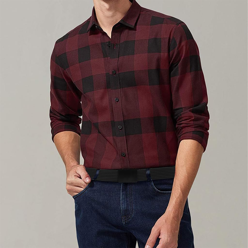 GUSTAVE Auto Lock Belt for Men with Quick Release Metal Buckle and 120 cm Adjustable Fit | Nylon Ratchet Style for Casual and Formal Wear