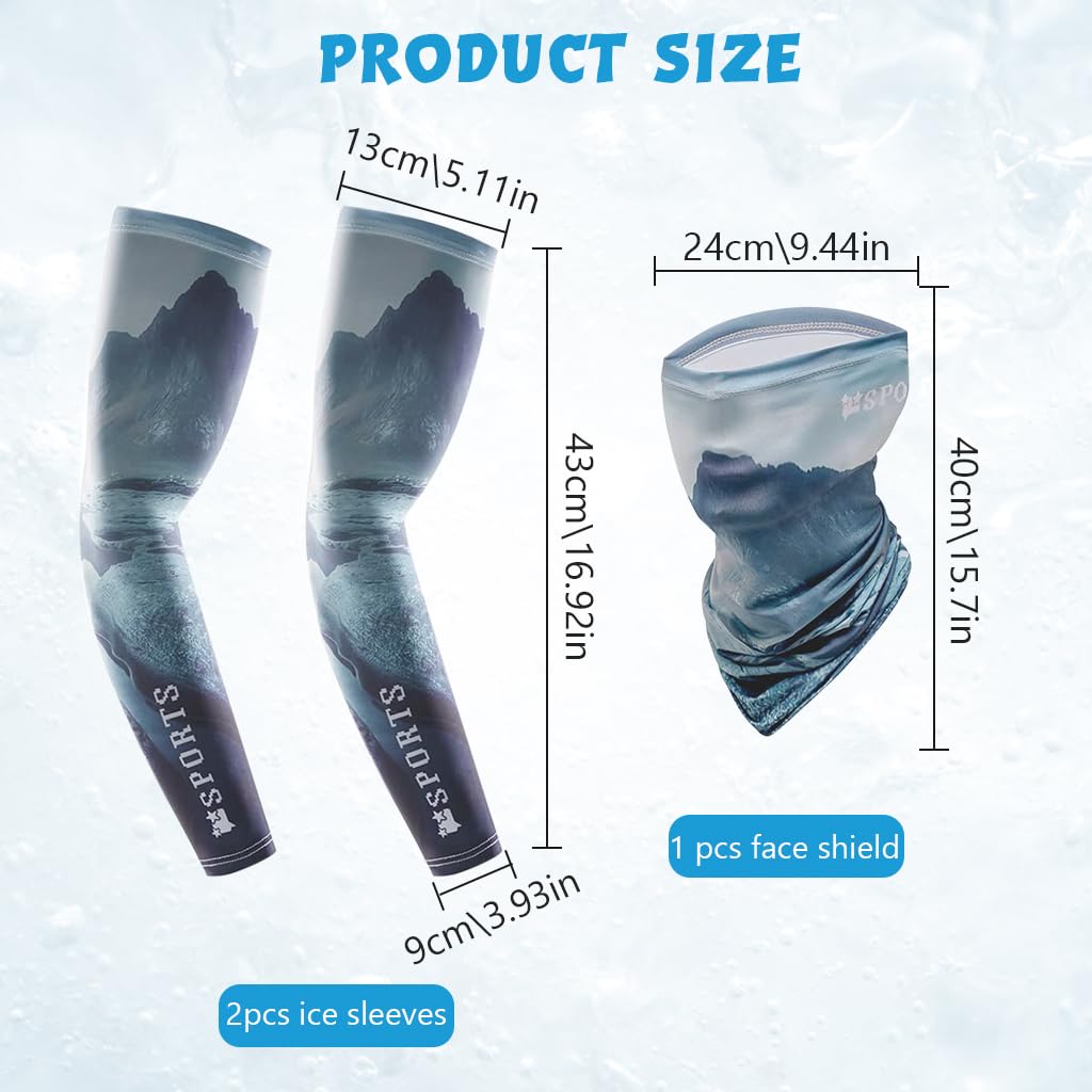 ZIBUYU Neck Gaiter Bandana for Sun Protection with Ice Silk Material | 2PCS UV Face Shield