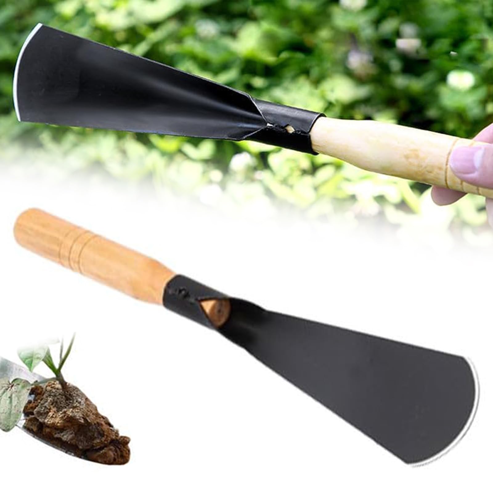 Venzina Gardening Hand Shovel Tools for Digging and Transplanting with 32cm Wooden Handles