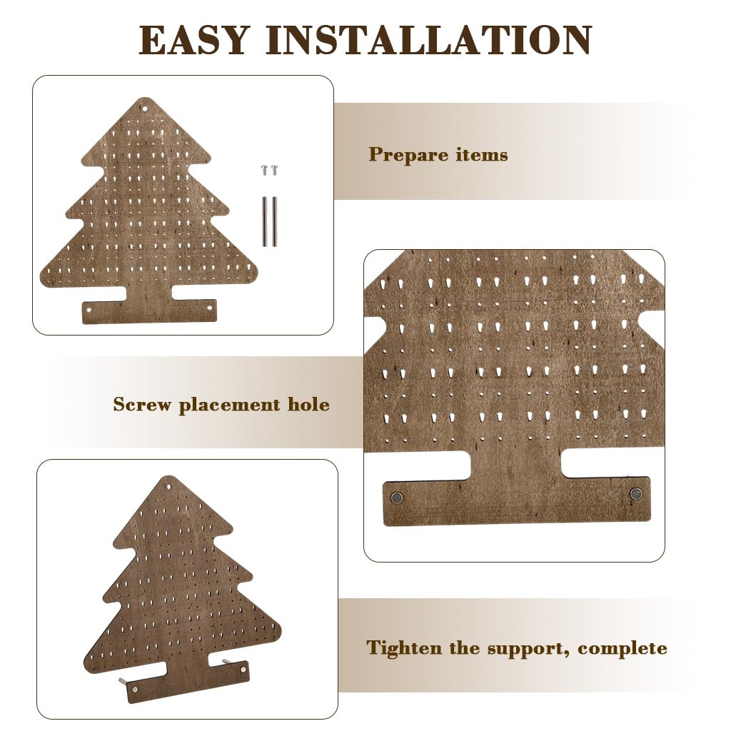 HASTHIP Wooden Earring Jewelry Organizer for Dresser with 30x29cm Tree Display | Space-Saving Storage Rack