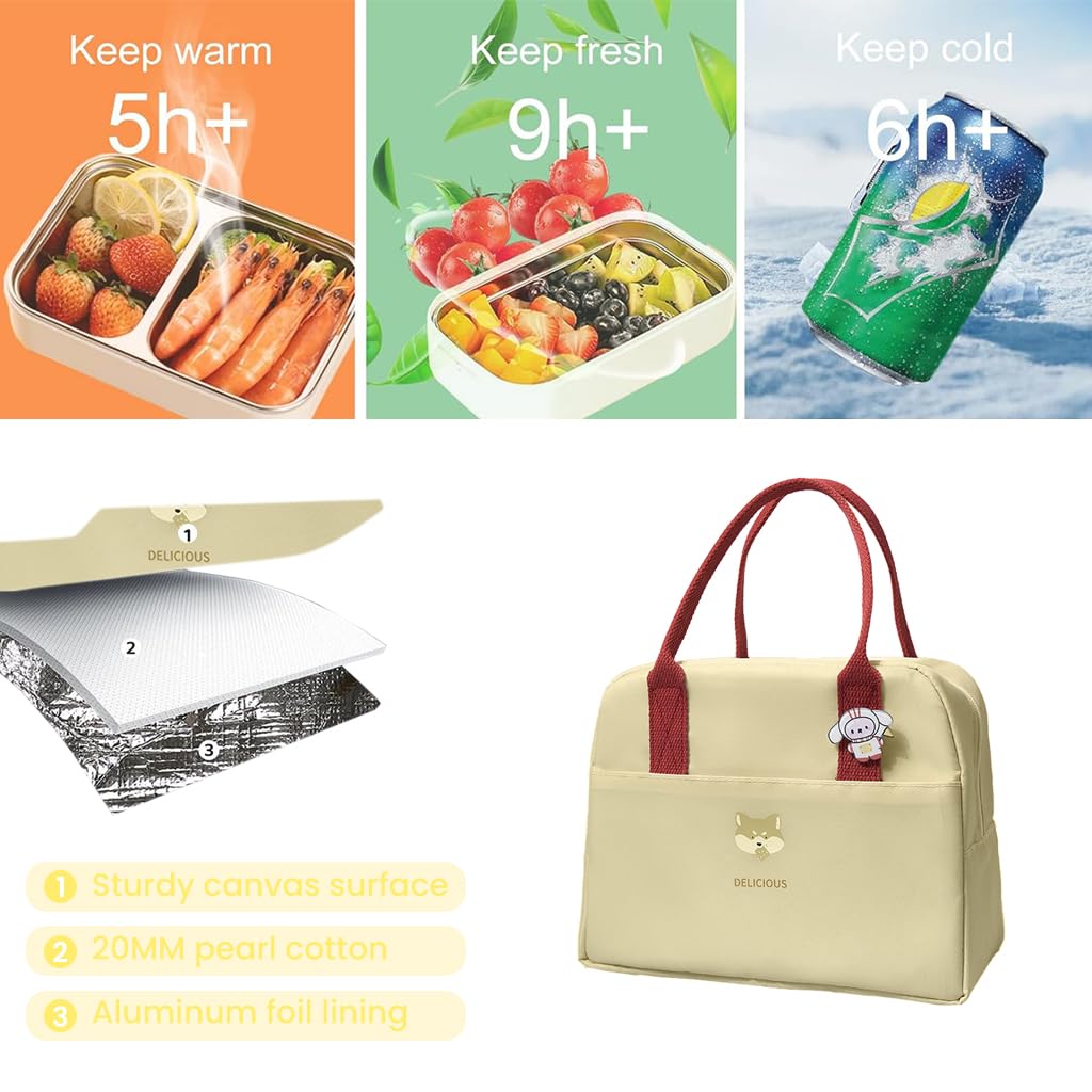 Zibuyu Lunch Bag for School and Office with 6L Insulated Waterproof Oxford Cloth | Foldable Design