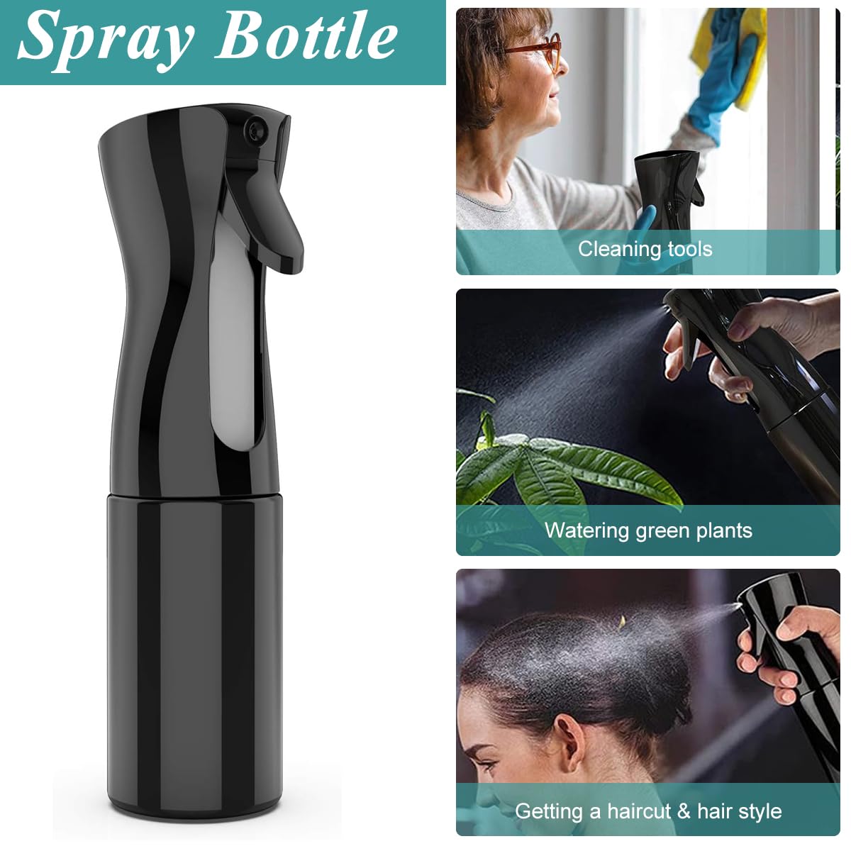 ZIBUYU Hair Comb Set for Daily Hair Care with 12pcs Tools and 200ml Spray Bottle | Barber Kit