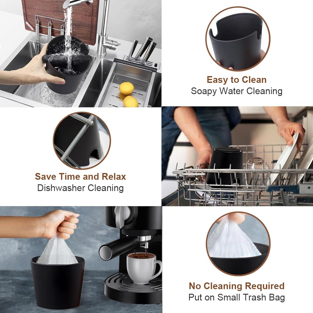 Supvox Espresso Knock Box for Coffee Grounds with 11cm Bevel Mouth and Secure Knock Bar | ABS Construction