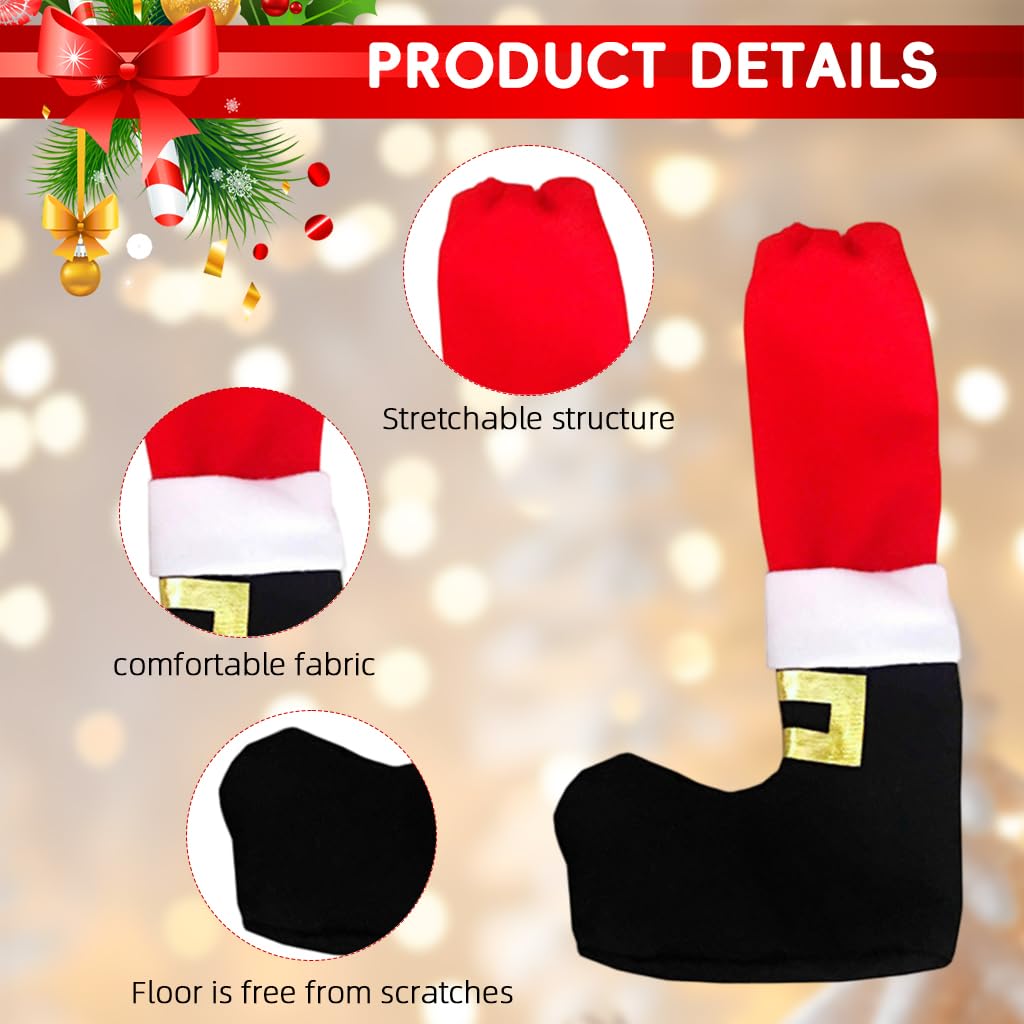 HASTHIP Christmas Chair Leg Covers 4PCS for Dining Room Furniture | 24cm x 20cm Non Slip Socks