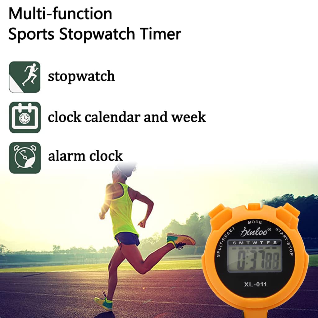 Optifit® Stopwatch with Lanyard, LCD Digital Stop Watch with Alarm Clock, Time Display, Professional 1/100s Timer with Memory Function for Coaches, Trainer, Electronic Stopwatch Sport Timer Lap