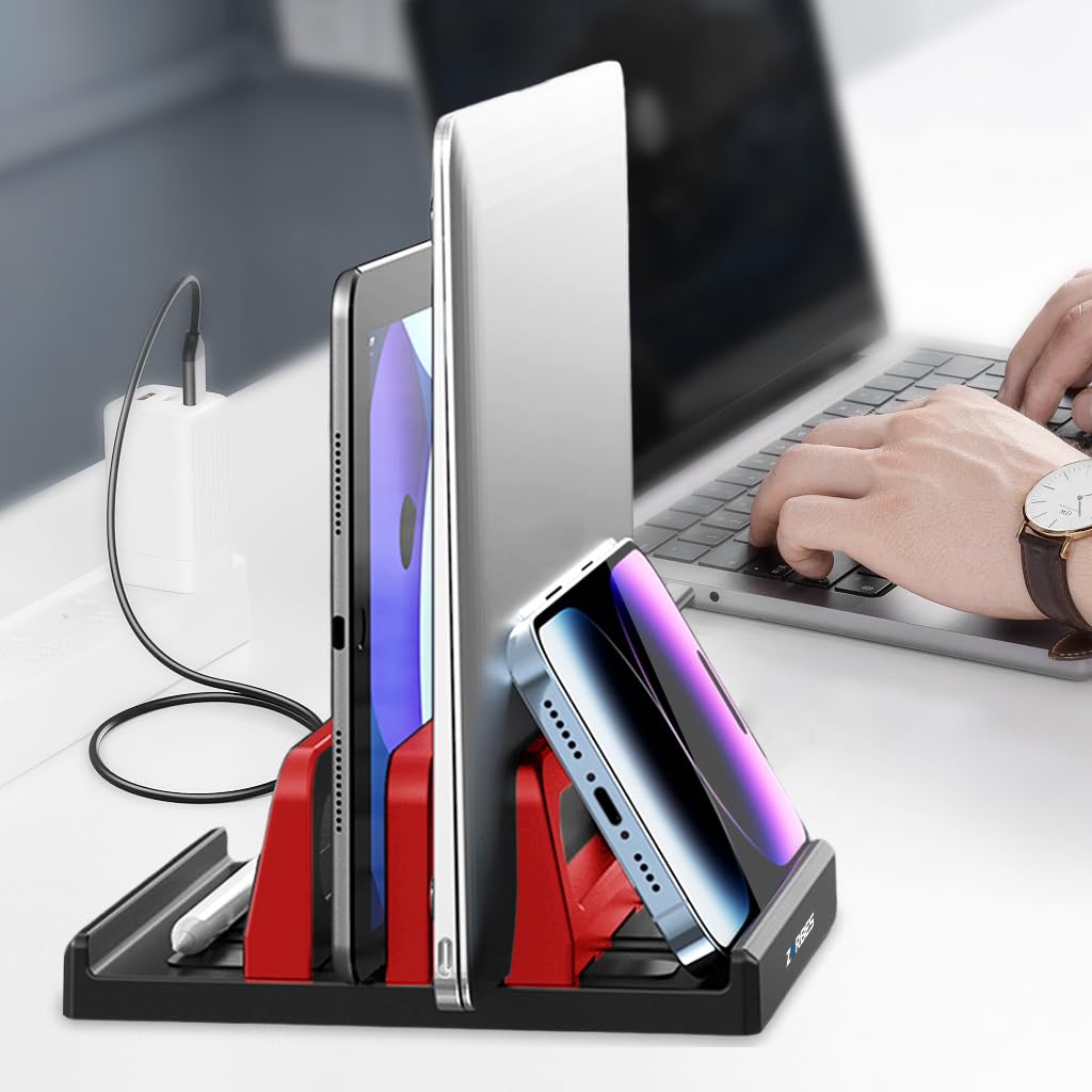 ZORBES Adjustable Vertical Laptop Stand for Desk with Foldable Ventilated Riser 2PCS